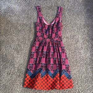 Maeve Patterned Tank Dress With Zip Front